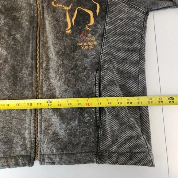 Vintage 90s Carcross Yukon Zip Sweatshirt Jacket 1990s Grunge Preppy Ski bear - Picture 8 of 11